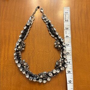 Ann Taylor | Elegant Silver and Black Crystal Necklace